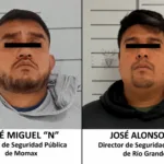 Los directores policiacos detenidos en Zacatecas.
